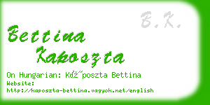 bettina kaposzta business card